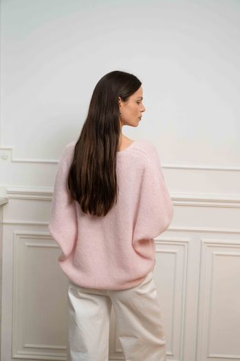 Roze trui met alpaca wol Jeff 