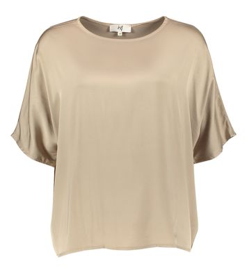 Taupe kleurige glanzende bloes