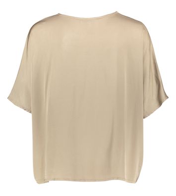 Taupe kleurige glanzende bloes