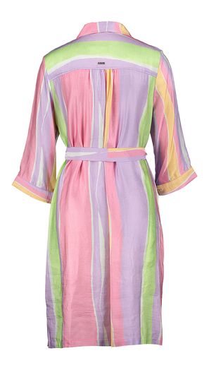Multicolor gestreepte jurk met knopen Sasha Blue Bay