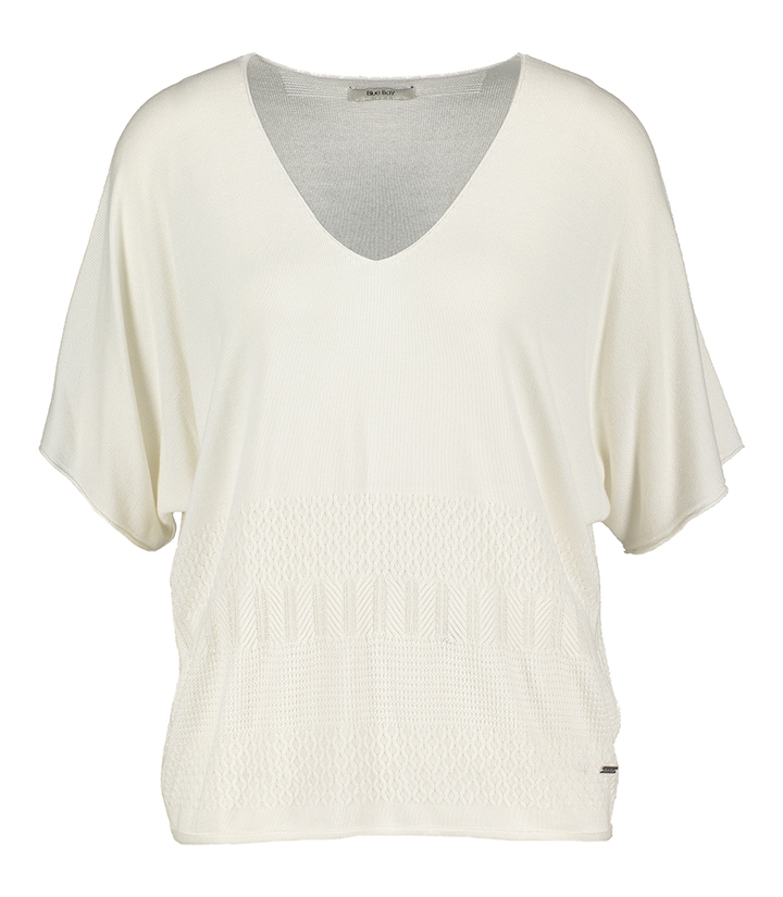 Ecru top met V-hals Octavia Blue Bay
