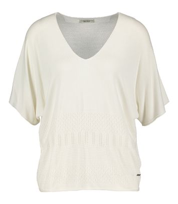 Ecru top met V-hals Octavia Blue Bay