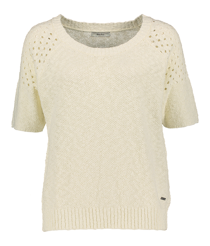 Ecru pull in structuur met korte mouwen Oriane Blue Bay