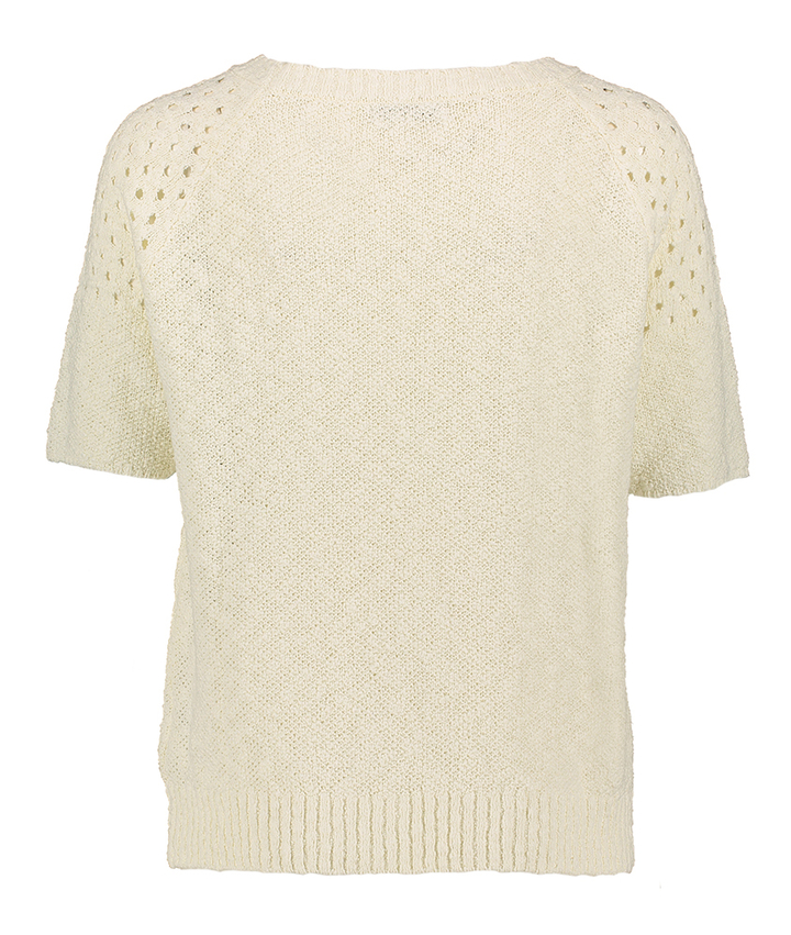 Ecru pull in structuur met korte mouwen Oriane Blue Bay