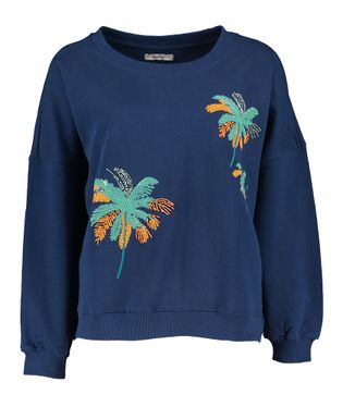Blue Bay Donkerblauwe pull met detail Orelie