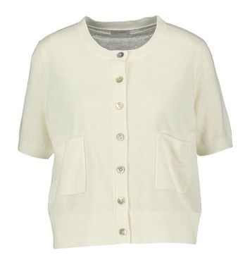 Ecru cardigan met knopen en korte mouwen Jc Sophie 