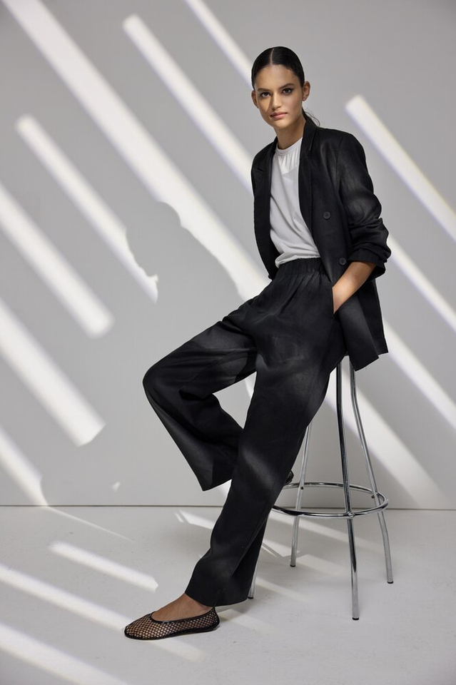 Zwarte linnen broek JC Sophie 