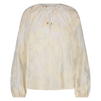 Ecru bloes met bloemen Yoni top Nukus