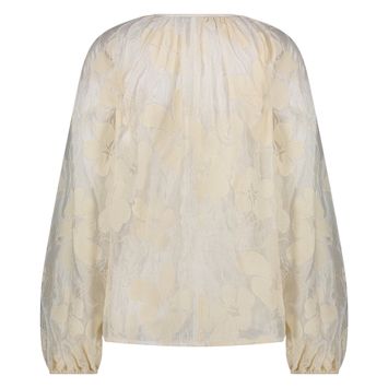 Ecru bloes met bloemen Yoni top Nukus