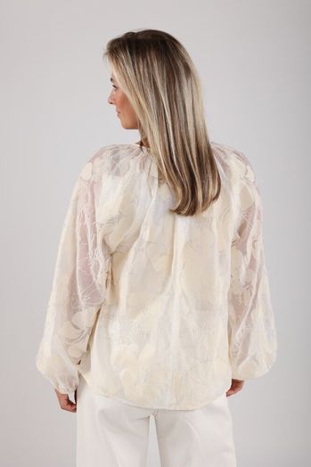 Ecru bloes met bloemen Yoni top Nukus