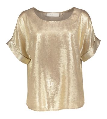 Goud Irene t-shirt met korte mouwen Nukus 