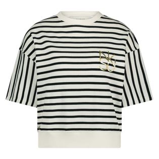 Nukus Ecru sweater met blauwe strepen Lotte