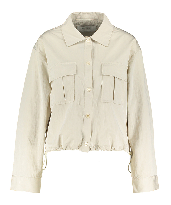 Beige oversized vest in parashute stof met strop onderaan Durham Nukus