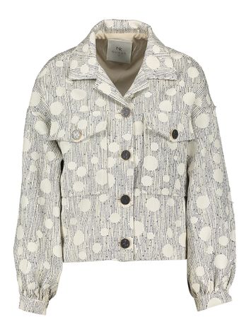 Beige oversized vest met print en pailetten Harmony Nukus 