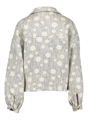 Beige oversized vest met print en pailetten Harmony Nukus 