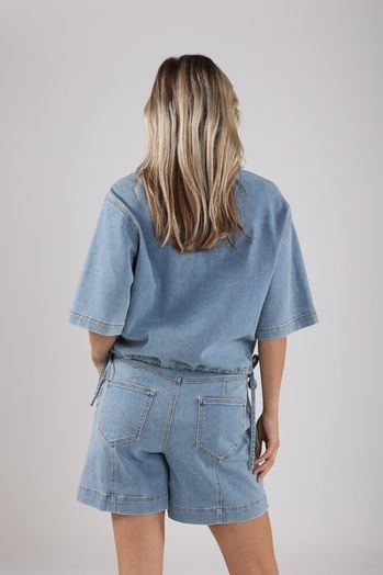 Lichtblauw jeansjasje met korte mouwen Jessie Nukus 