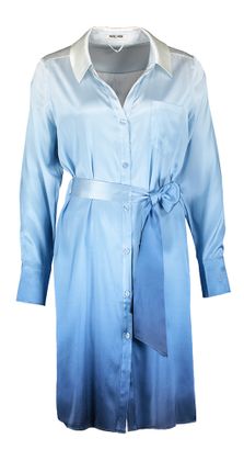 Max & Moi Blauw zijden kleed met knoopsluiting Raesa