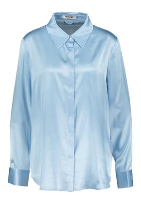 Max & Moi Lichtblauwe zijden blouse Levy