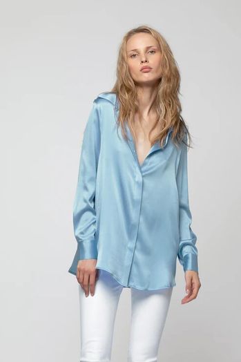 Lichtblauwe zijden blouse Levy Max & Moi