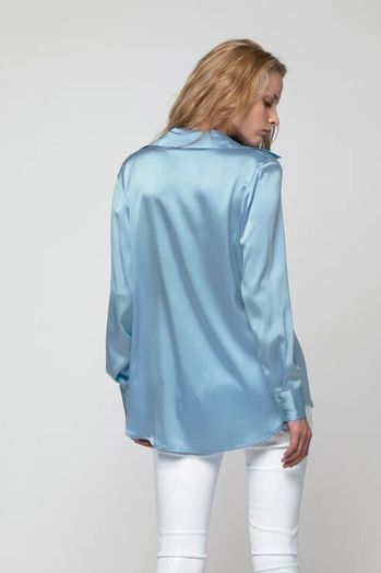 Lichtblauwe zijden blouse Levy Max & Moi