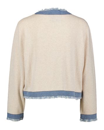 Beige trui met jeans detail Max & Moi 