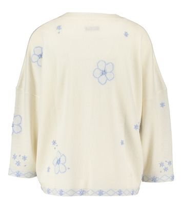 Ecru pull met lichtblauw bloemenmotief Palia Max & Moi