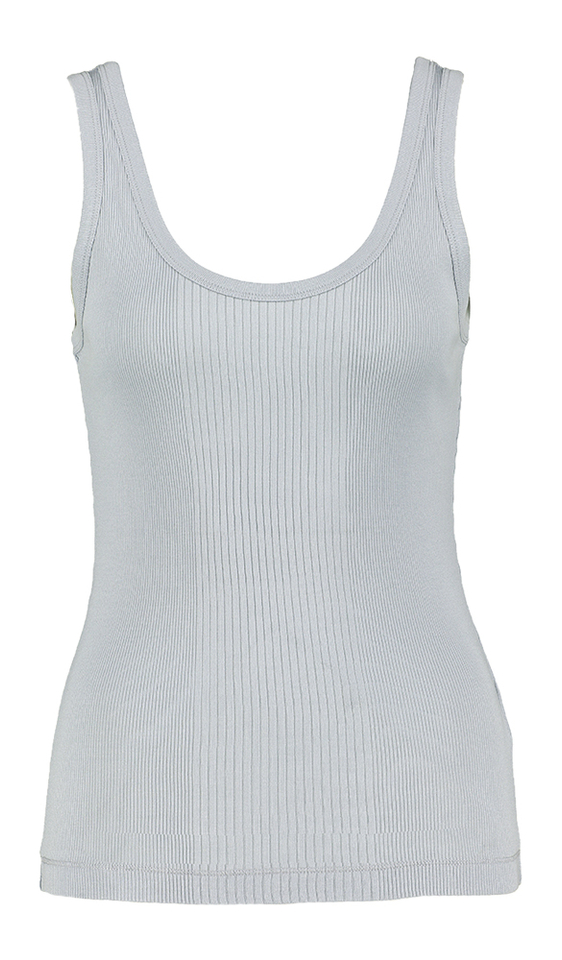 Blauwe top in ribbel Sorlin Drykorn 