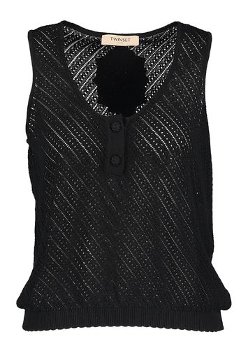 Zwarte top met gaten Twinset 