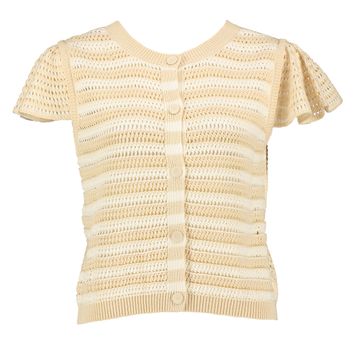 Beige gehaakte pull met knopen op de rug Twinset 