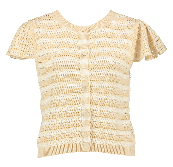 Beige gehaakte pull met knopen op de rug Twinset 