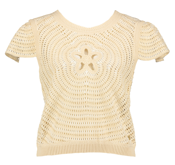 Beige gehaakte pull met knopen op de rug Twinset 