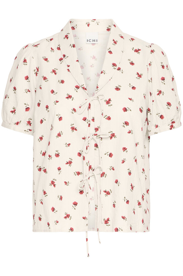 Beige bloes met rode rozen Rosey Ichi 