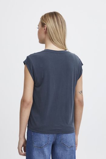 Blauwe t-shirt met korte mouwen Ichi 