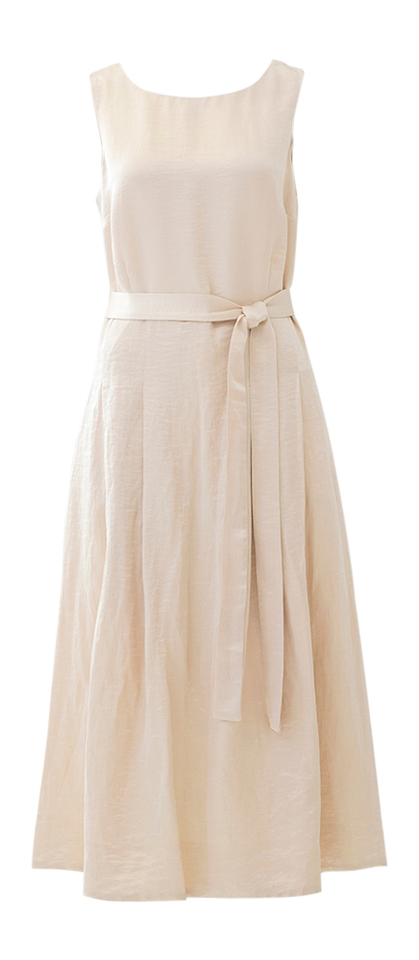 Goudkleurige lange mouwloze jurk Bay Atmos