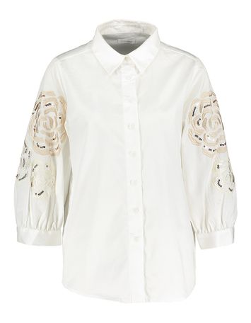 Witte bloes met detail aan de mouw Sare Atmos