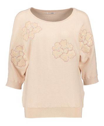 Lichtroze pull met ronde hals en pailletten Jula Atmos