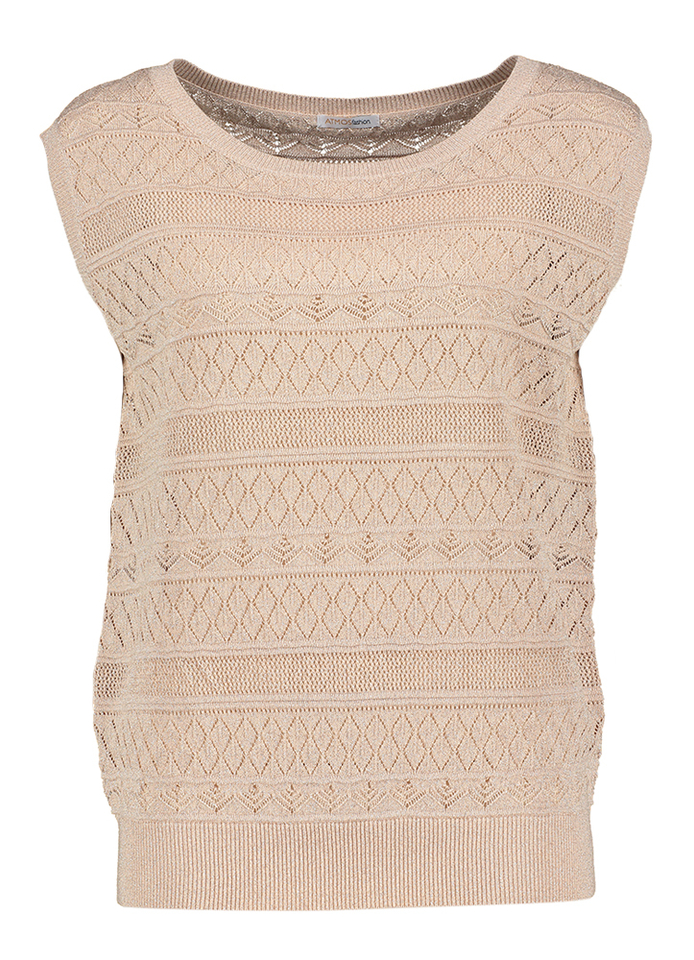 Roze gehaakte debardeur met glitterdraad Juul Atmos