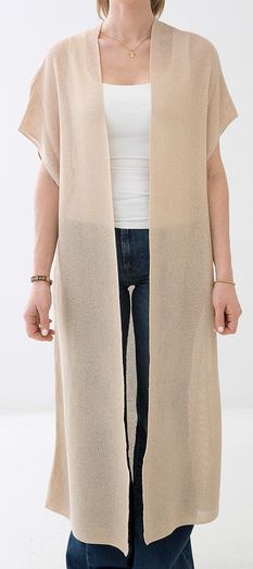 Goudkleurige lange gilet met glitterdraad Juul Atmos