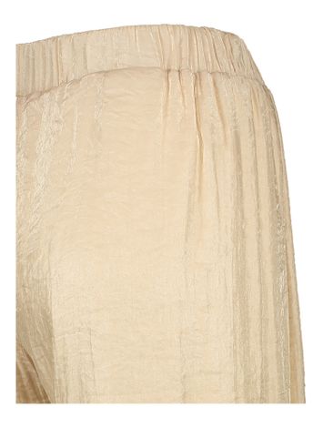 Beige glanzende broek in kreukstof Aroski Atmos