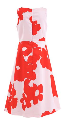 Roze jurk met rode bloemenprint Hermi Senso
