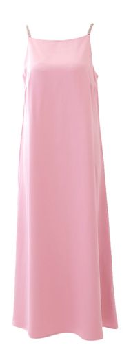 Roze glanzende mouwloze lange jurk met details in strass Esenza Senso