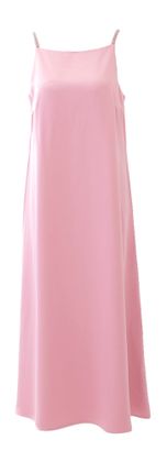 SENSO Roze glanzende mouwloze lange jurk met details in strass Esenza