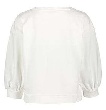 Witte sweater met roze gouden pailetten bloemenprint Thirza Senso