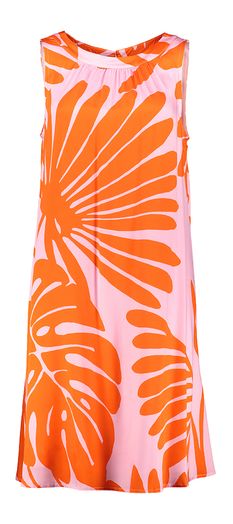 Roze zomerjurk met rode bloemenprint Maeva Senso 