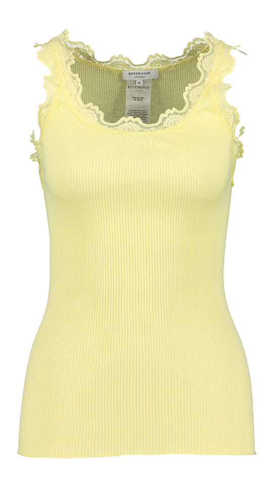 Gele top met kant Rosemunde
