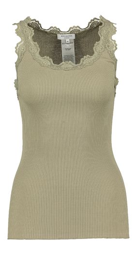 Kaki top met kant Rosemunde