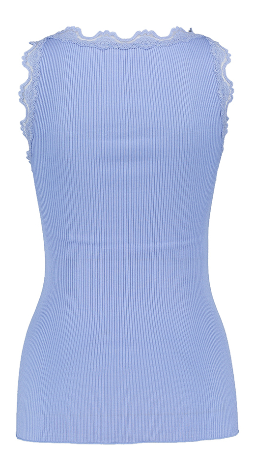 Blauwe top met kant Rosemunde