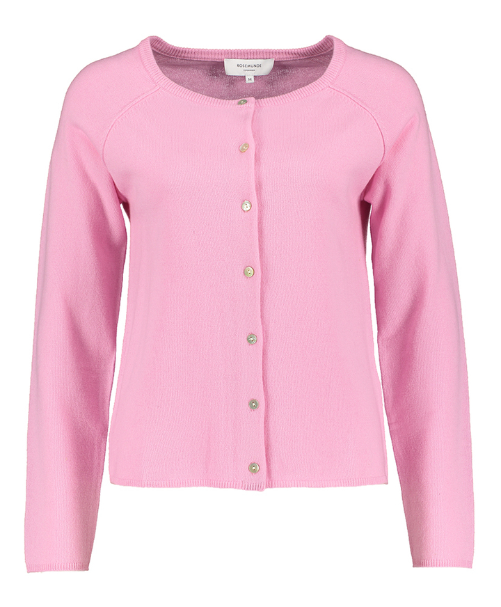 Roze wollen gilet met cashmere Rosemunde 