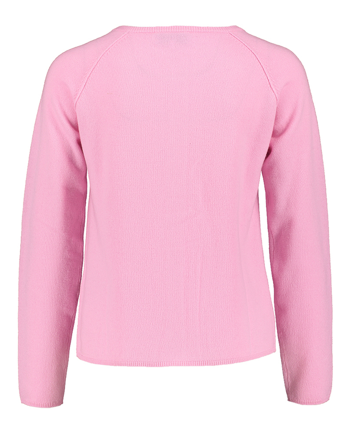 Roze wollen gilet met cashmere Rosemunde 