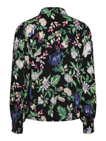 Zwarte bloes in multicolor bloemenprint Yasalira Y.A.S